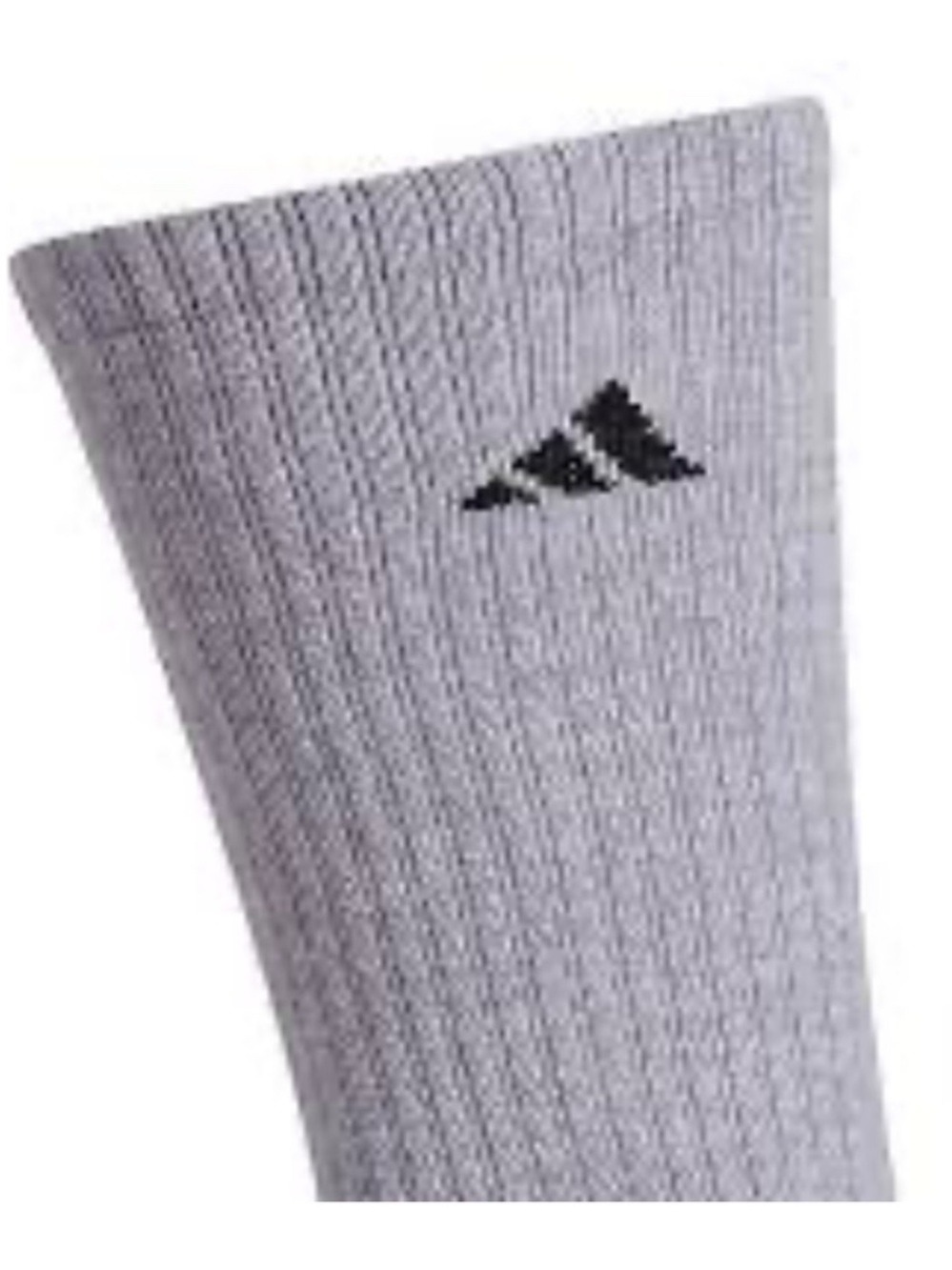 adidas Light Gray Crew Athletic Socks with Black Logo NWOT